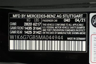 2021 Mercedes-Benz S-Class S 580